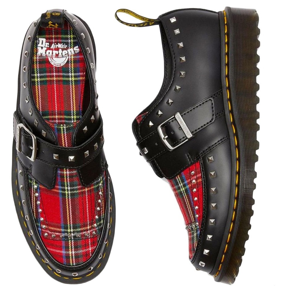 RAMSEY DR MARTENS PUNK TARTAN CREEPER MONK SHOES